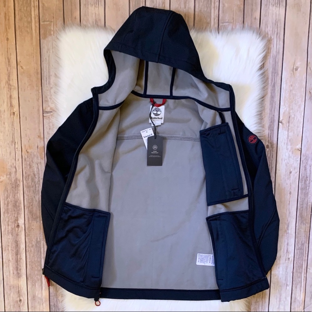 Timberland Navy Wind Resistant Hooded Jacket - Picture 5 of 7